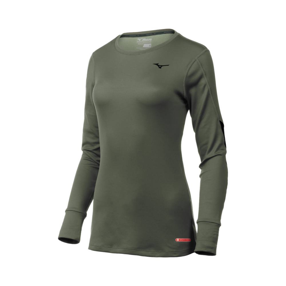 Base Layer Mizuno Breath Thermo® Long Sleeve Mujer Verde Comprar YKFC-60951